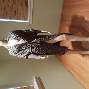 Northland Gray Puffy Belted Cardigan Sweater Open Front Style Size L